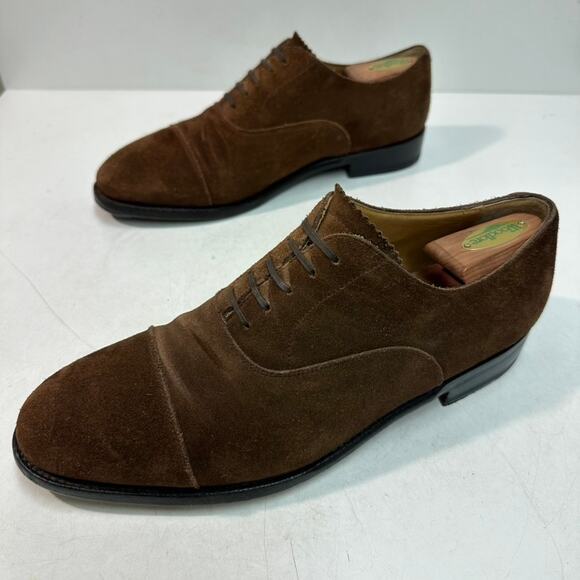 NEW HEELS Morjas The Oxford Snuff Suede Cap Toe Handmade in Spain US 11.5 - Picture 6 of 13